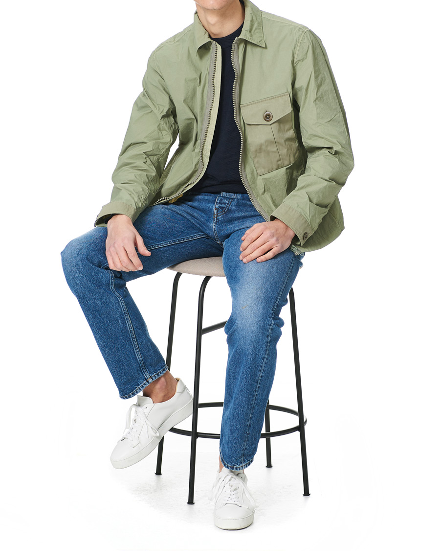 Herre | Jakker | Ten c | Garment Dyed Nylon Shirt Jacket Light Green