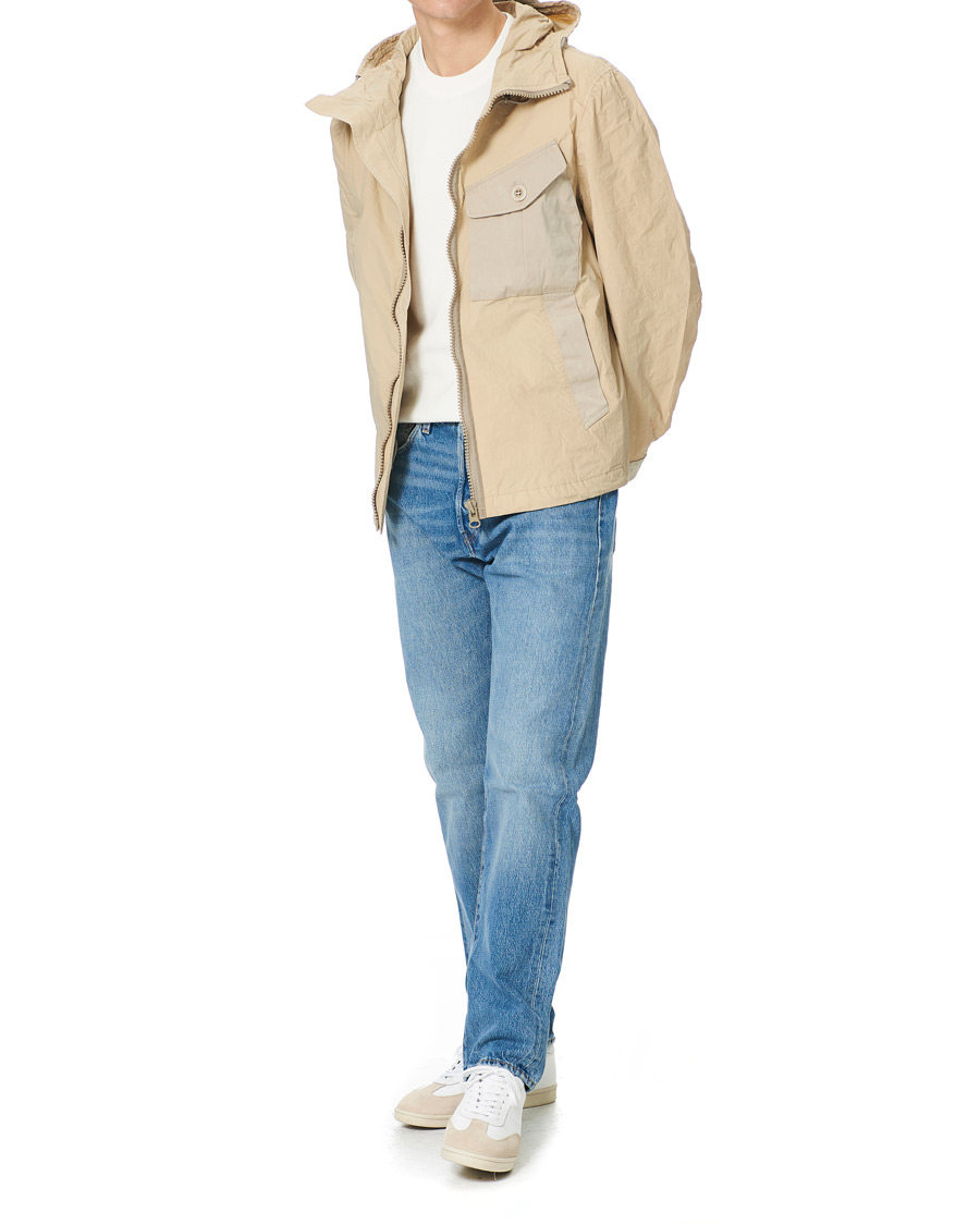 Herre | Jakker | Ten c | Garment Dyed Nylon Hood Jacket Beige