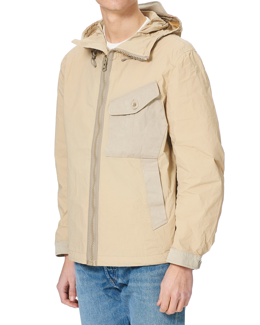 Herre | Jakker | Ten c | Garment Dyed Nylon Hood Jacket Beige