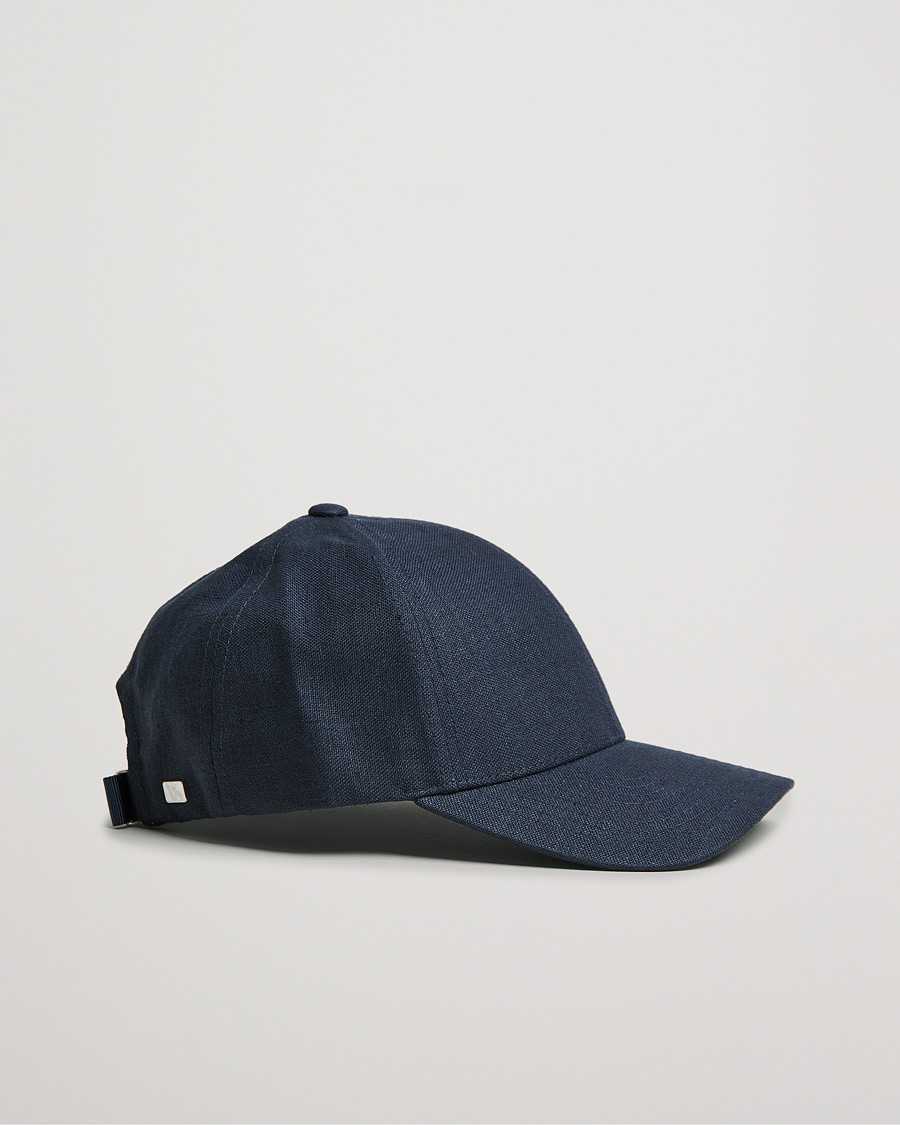 Herre | Hatter og capser | Varsity Headwear | Linen Baseball Cap Deep Sea Navy