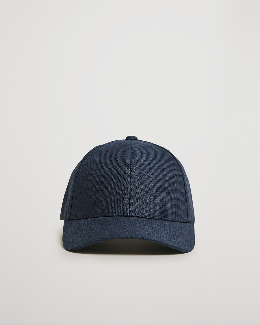 Herre | Hatter og capser | Varsity Headwear | Linen Baseball Cap Deep Sea Navy