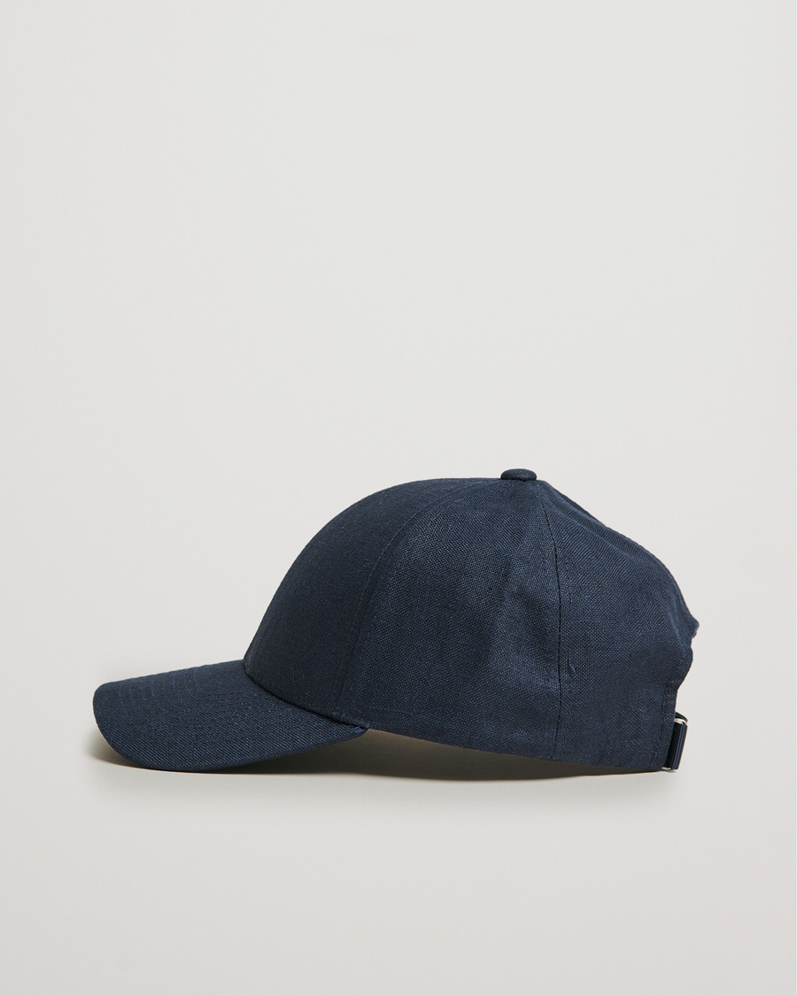 Herre | Hatter og capser | Varsity Headwear | Linen Baseball Cap Deep Sea Navy