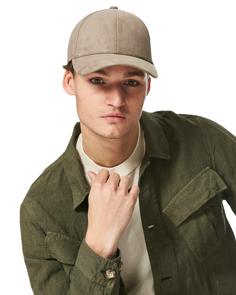Herre | Varsity Headwear Alcantara Baseball Cap Stone Beige | Varsity Headwear | Alcantara Baseball Cap Stone Beige