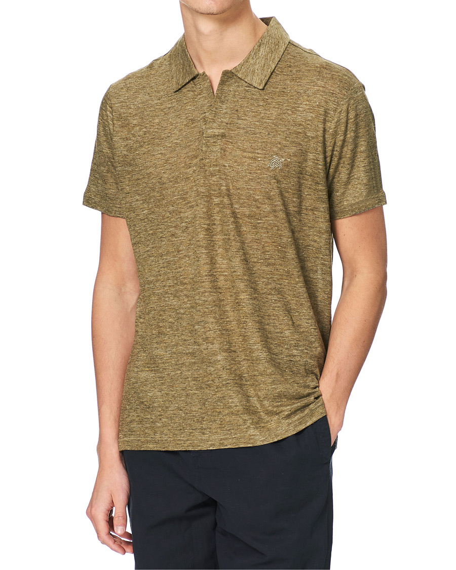 Herre |  | Vilebrequin | Jersey Linen Polo Olive Chine