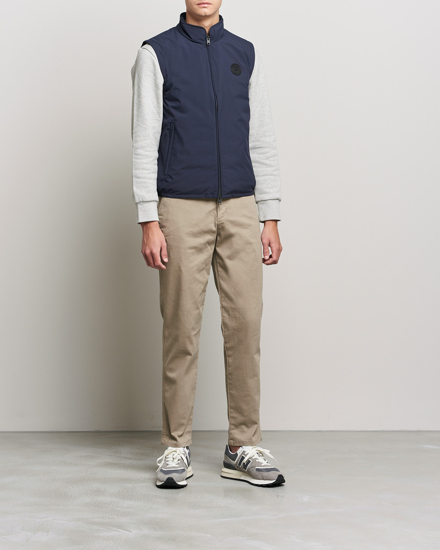 Herre | Jakker | Woolrich | Pacific Padded Vest Melton Blue