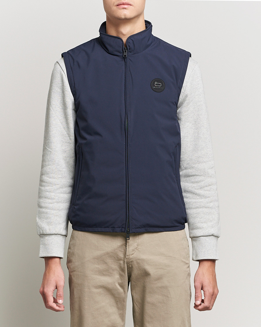 Herre | Jakker | Woolrich | Pacific Padded Vest Melton Blue