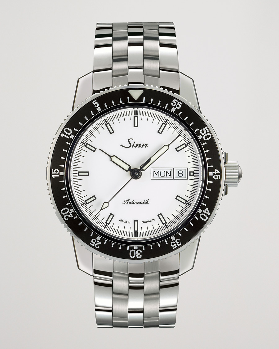 Herre | Sinn 104 I W Pilot Watch 41mm Steel Link White | Sinn | 104 I W Pilot Watch 41mm Steel Link White
