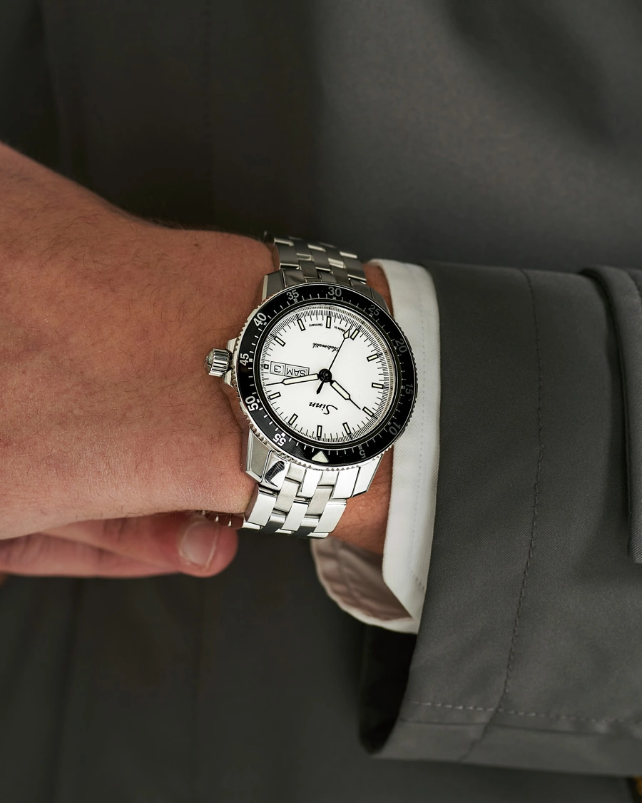 Herre | Fine watches | Sinn | 104 I W Pilot Watch 41mm Steel Link White