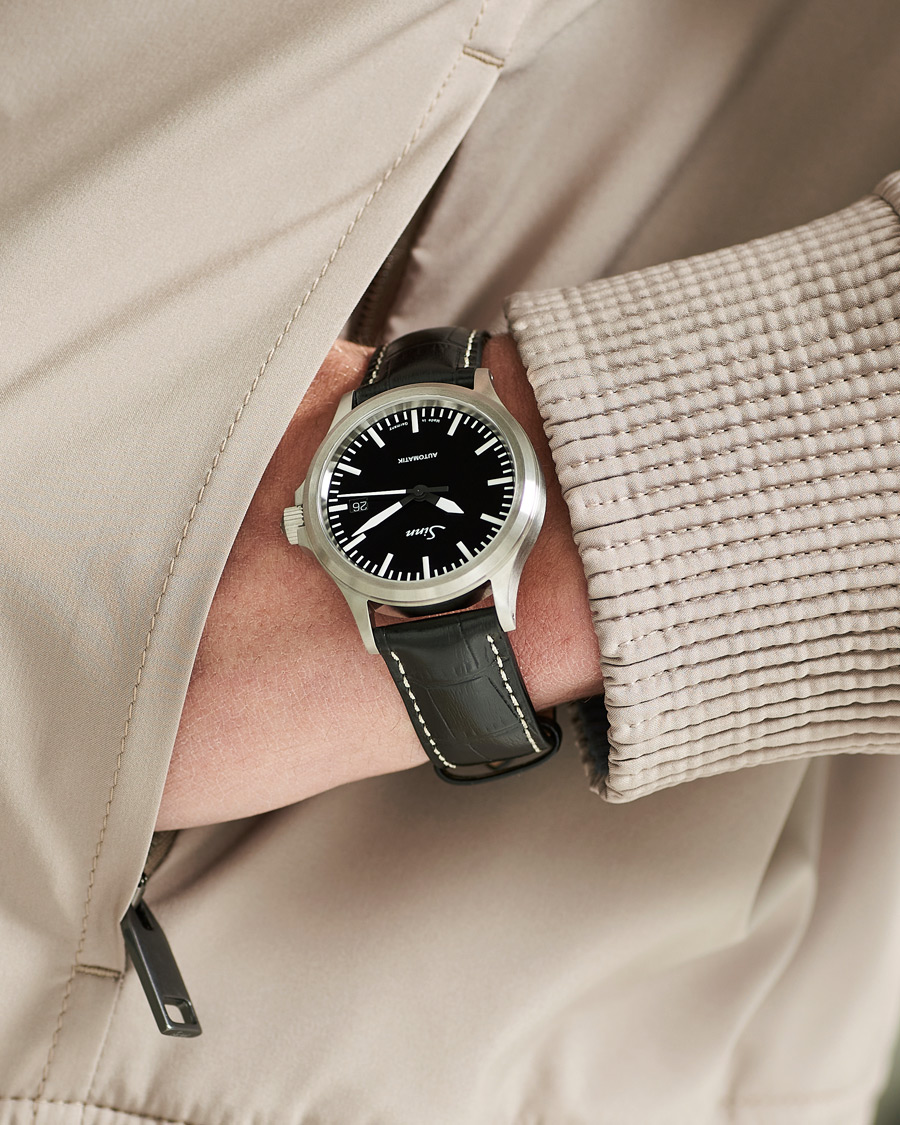 Herre | Sinn 556 I Date Watch 38,5mm Leather Strap Black | Sinn | 556 I Date Watch 38,5mm Leather Strap Black