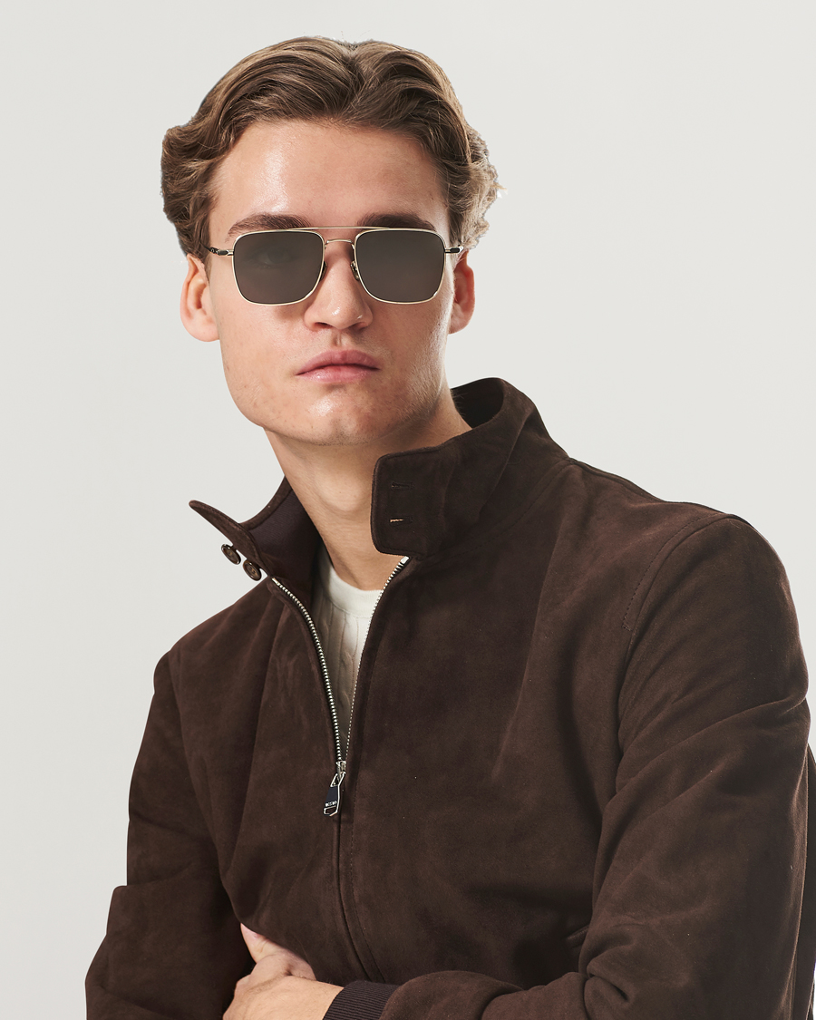 Herre | Firkantede solbriller | Brioni | BR0101S Sunglasses Gold/Grey