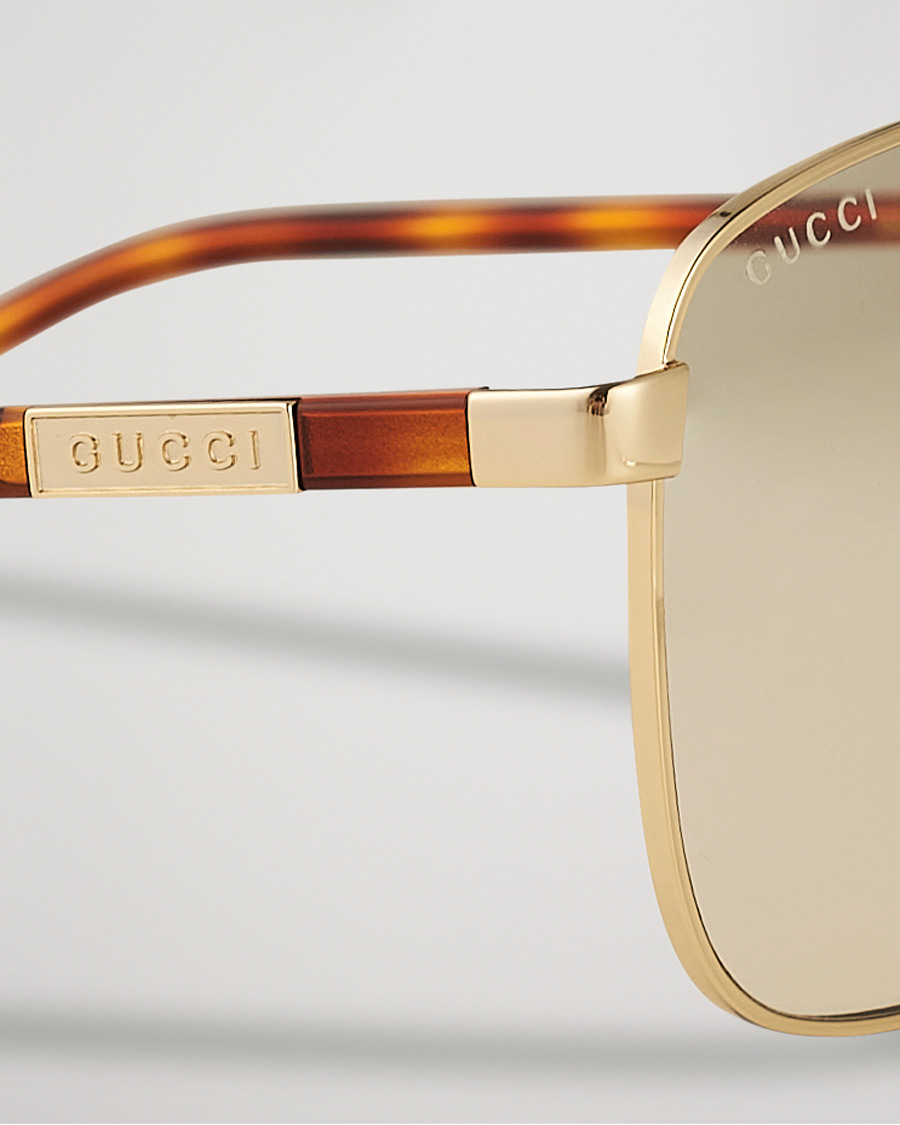 Herre | Gucci GG1164S Sunglasses Gold/Havana | Gucci | GG1164S Sunglasses Gold/Havana