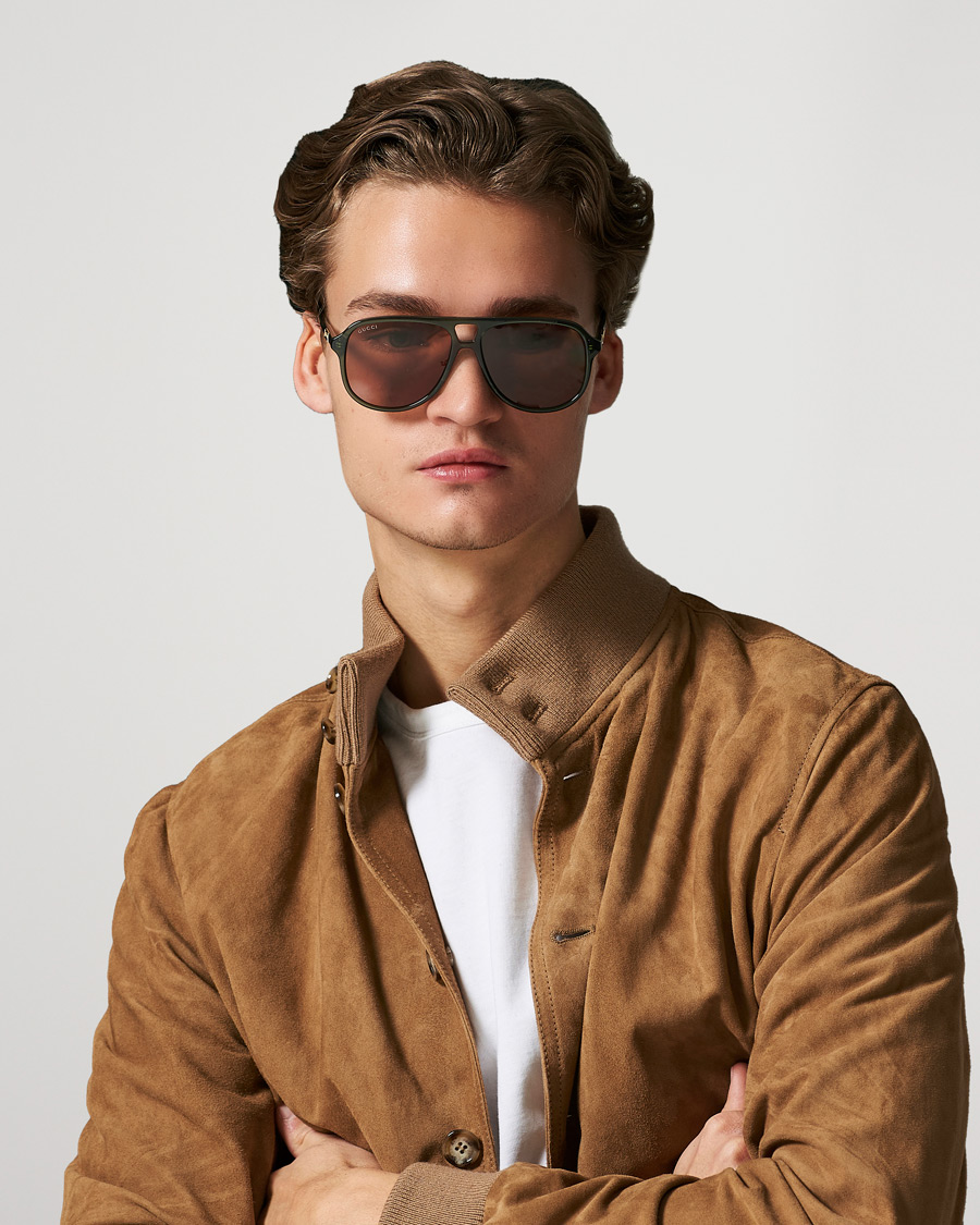 Herre | Pilotsolbriller | Gucci | GG1156S Sunglasses Green/Brown
