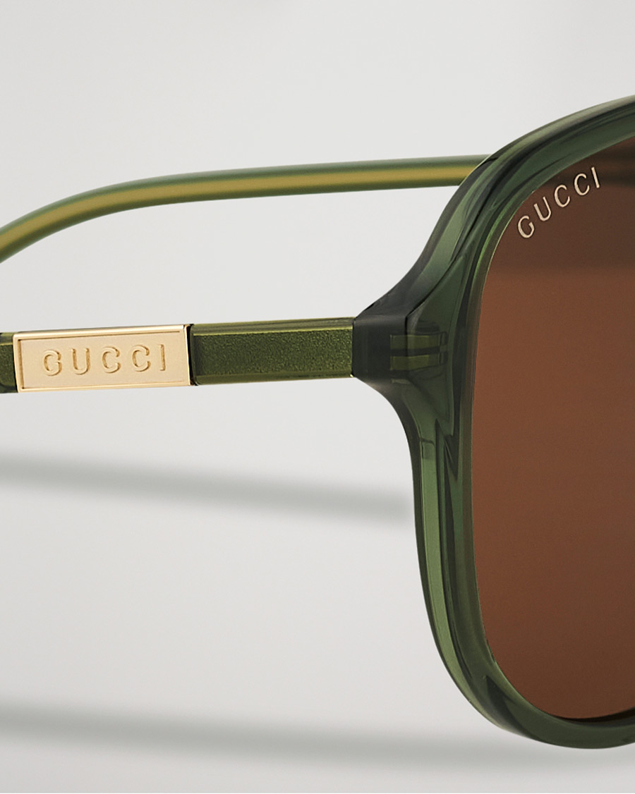Herre | Gucci GG1156S Sunglasses Green/Brown | Gucci | GG1156S Sunglasses Green/Brown