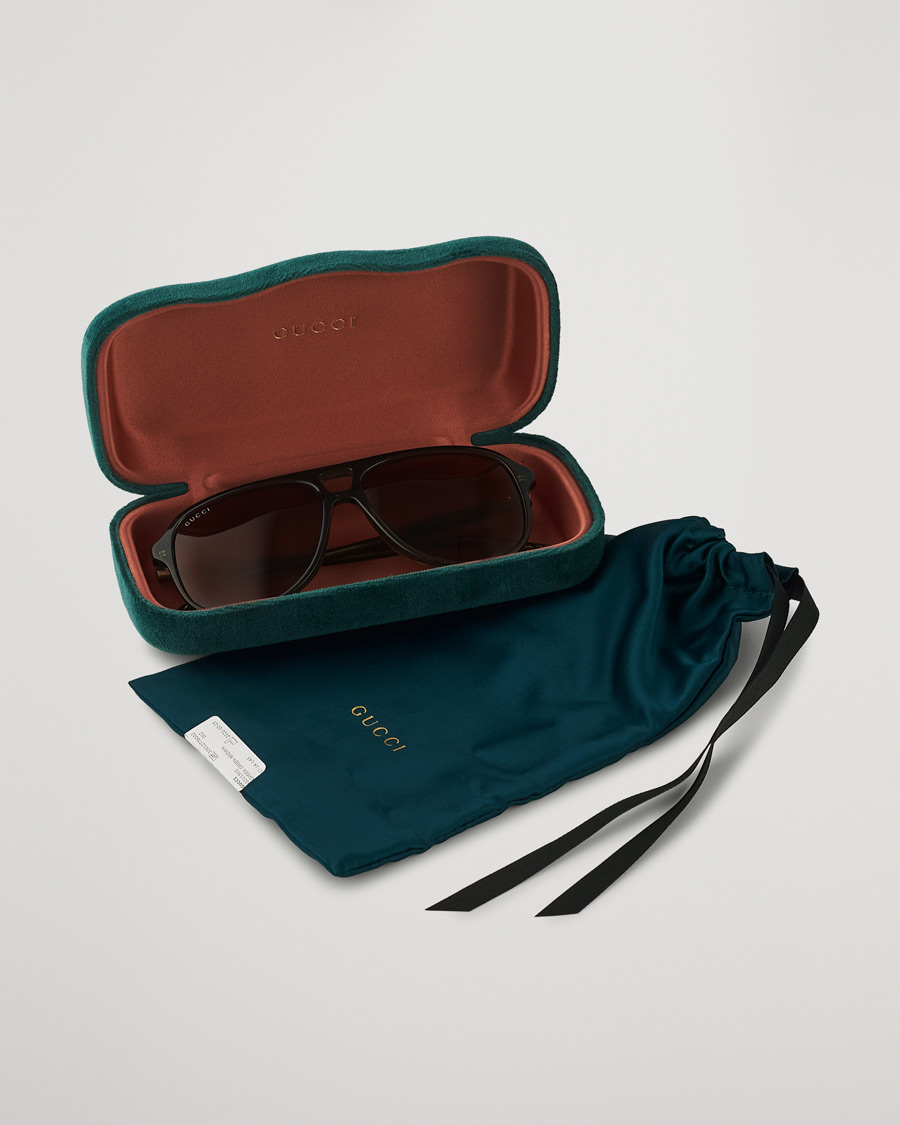 Herre | Gucci GG1156S Sunglasses Green/Brown | Gucci | GG1156S Sunglasses Green/Brown