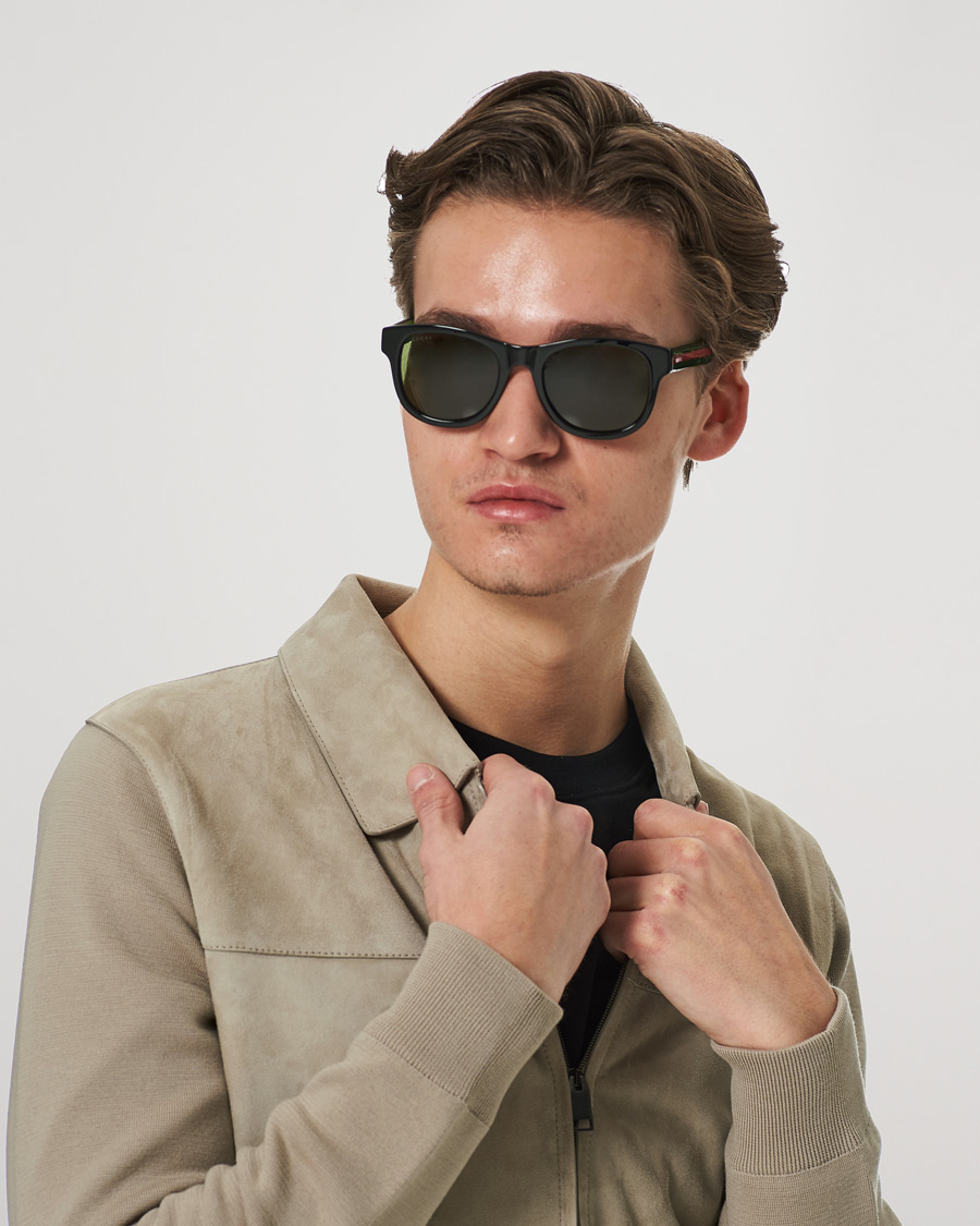Herre | | Gucci | GG0003SN Sunglasses Black/Green