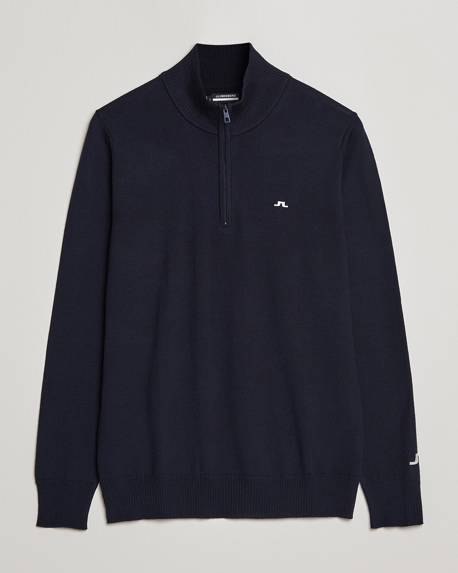 Herre | Gensere | J.Lindeberg | Kian Tour Merino Half Zip Navy