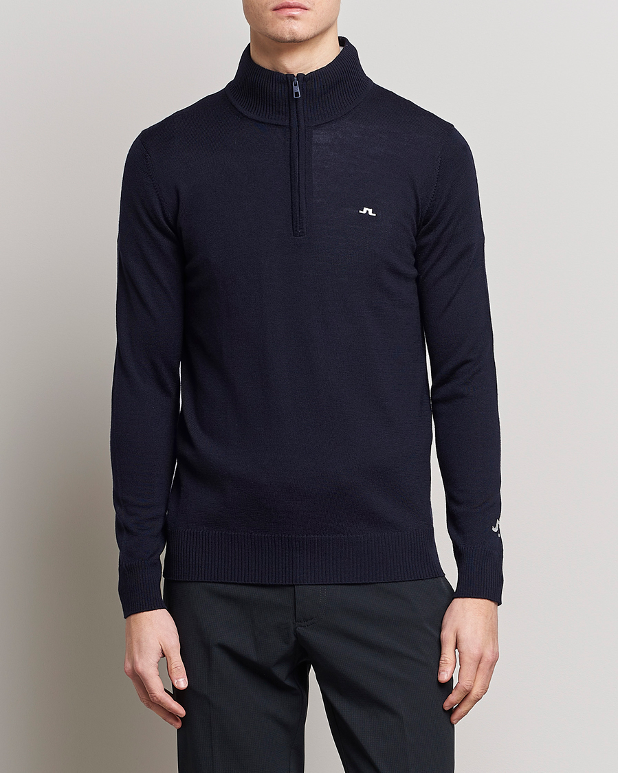 Herre | Klær | J.Lindeberg | Kian Tour Merino Half Zip Navy