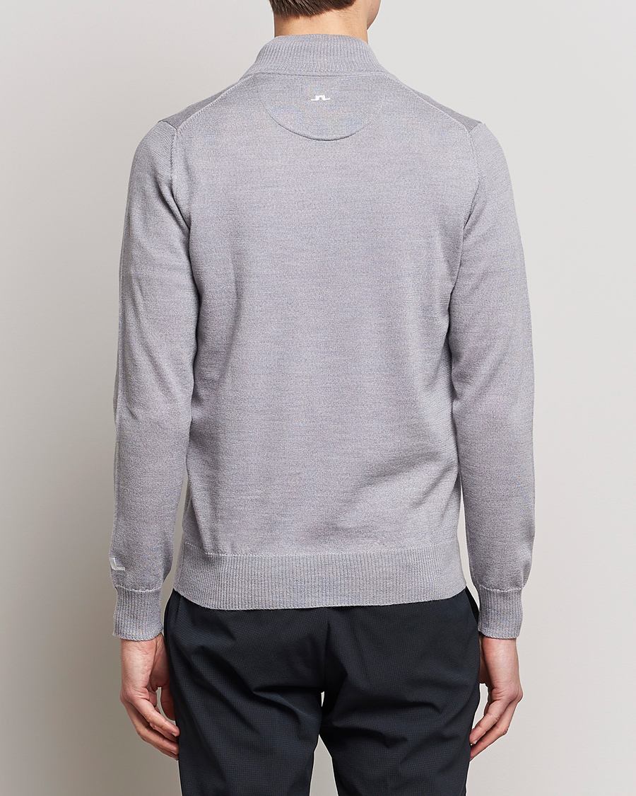 Herre | Gensere | J.Lindeberg | Kian Tour Merino Half Zip Grey Melange