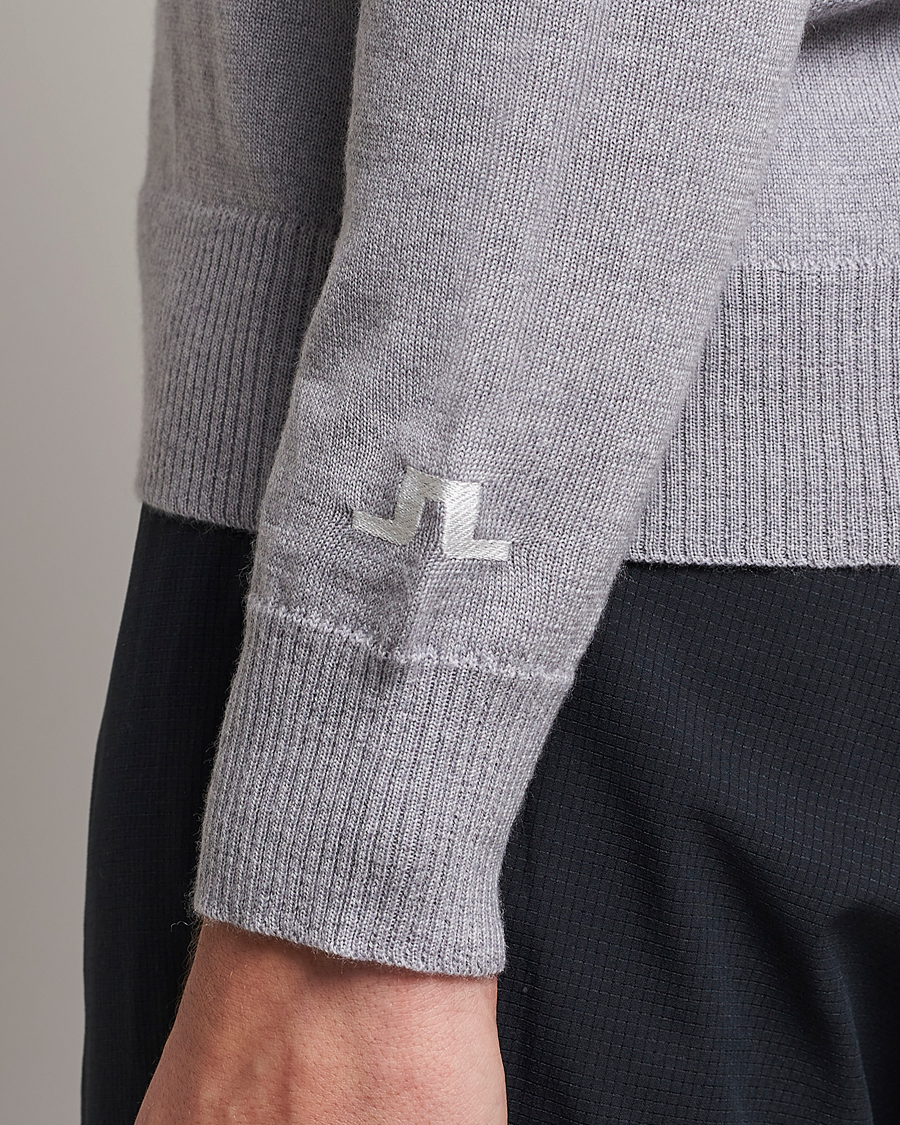 Herre | Gensere | J.Lindeberg | Kian Tour Merino Half Zip Grey Melange