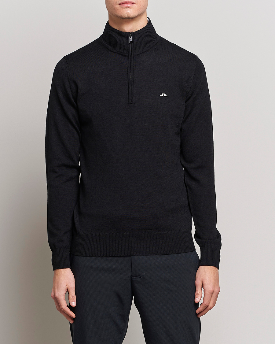 Herre | Gensere | J.Lindeberg | Kian Tour Merino Half Zip Black