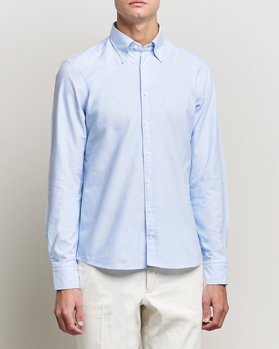 Herre | Dress | Stenströms | Slimline Oxford Shirt Light Blue