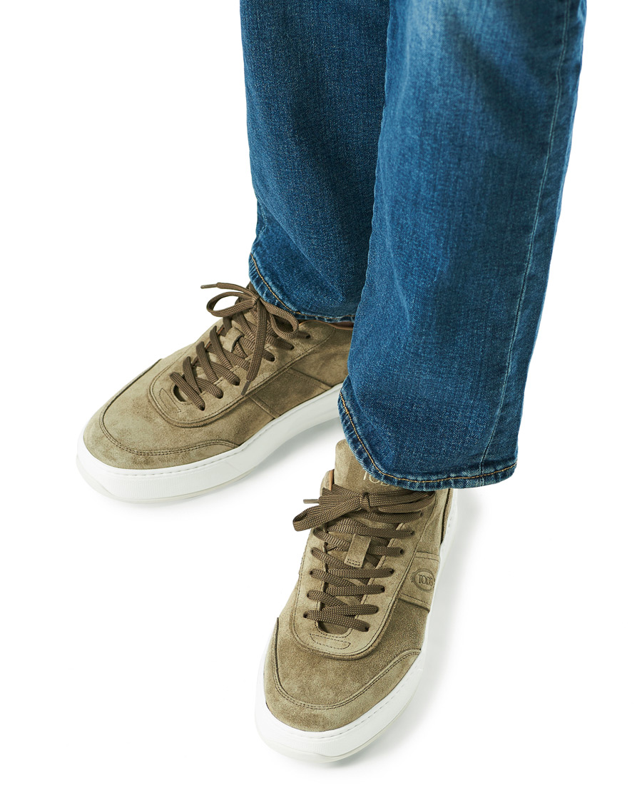 Herre | Tod's Cassetta Alta Sneaker Taupe Suede | Tod's | Cassetta Alta Sneaker Taupe Suede