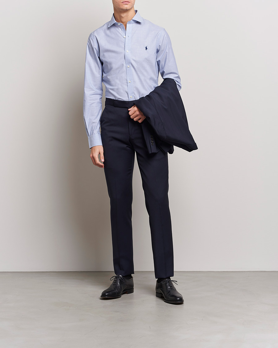 Herre | Formelle | Polo Ralph Lauren | Slim Fit Poplin Cut Away Dress Shirt Light Blue