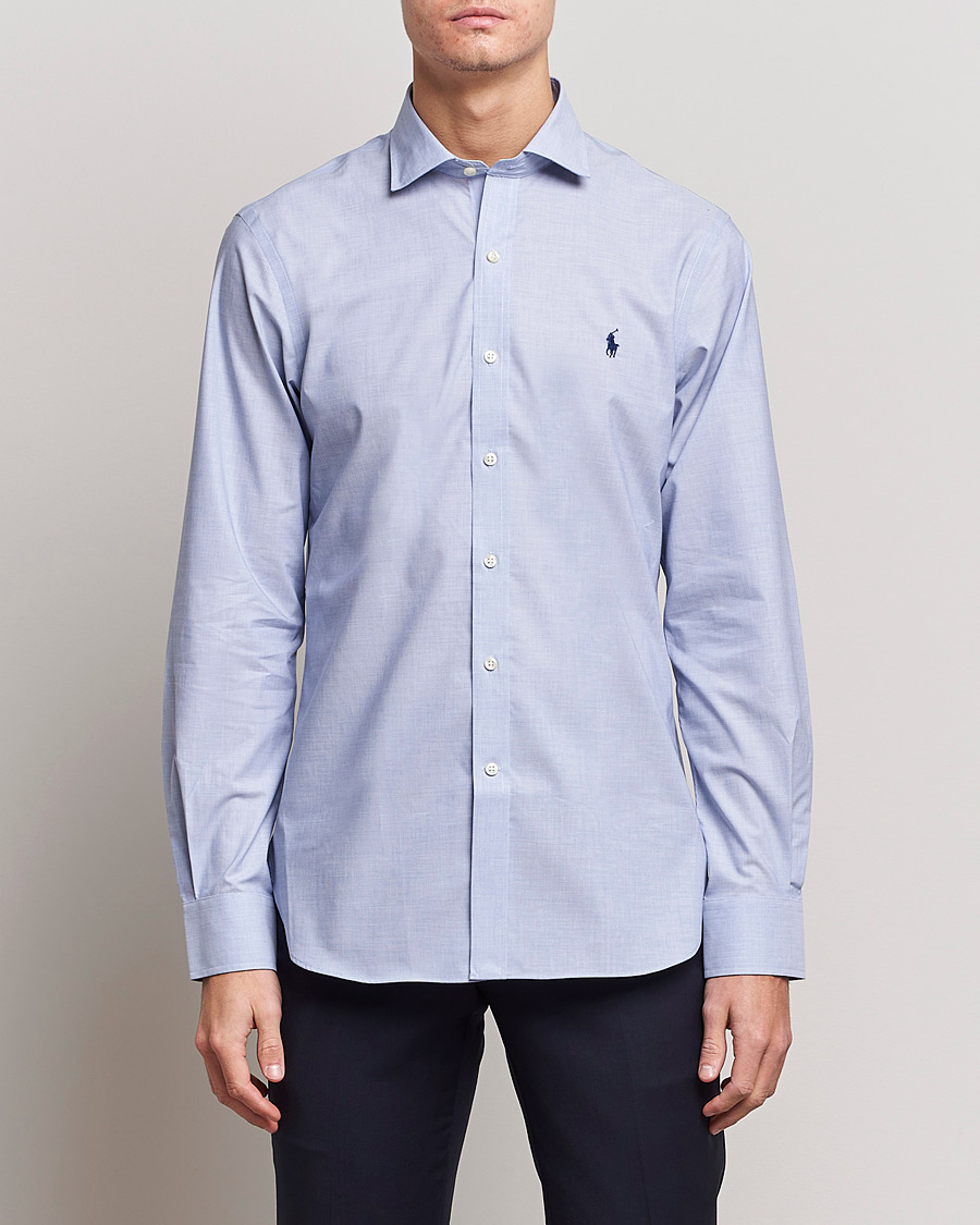 Herre | World of Ralph Lauren | Polo Ralph Lauren | Slim Fit Poplin Cut Away Dress Shirt Light Blue