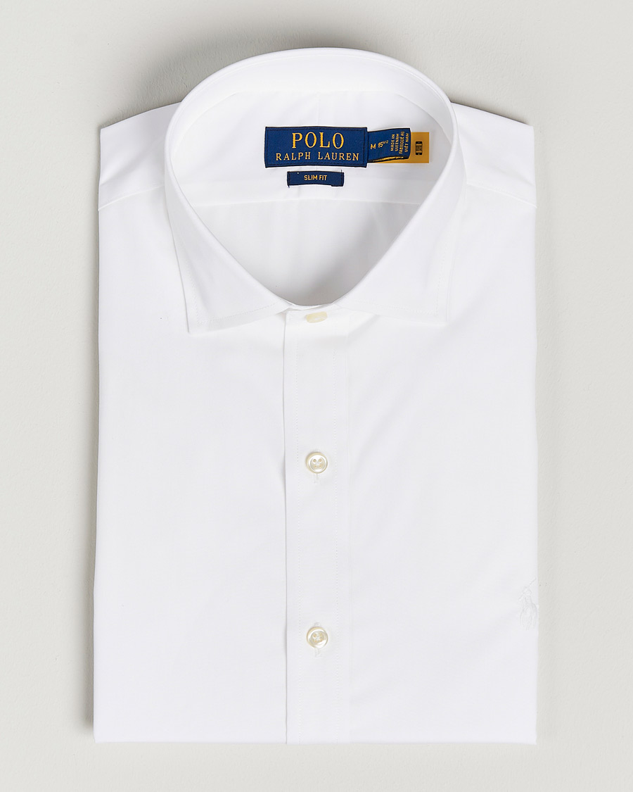 Herre | Skjorter | Polo Ralph Lauren | Slim Fit Poplin Cut Away Dress Shirt White