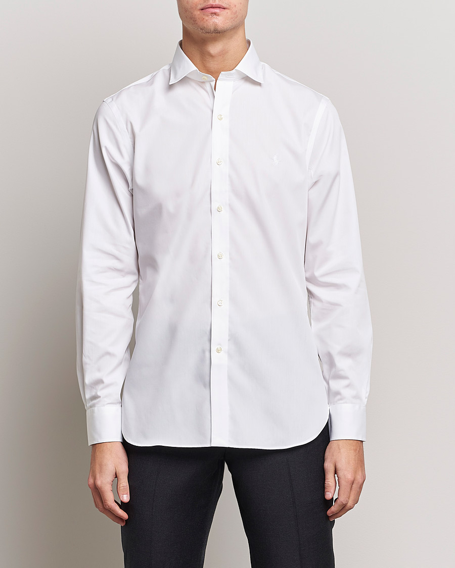 Herre | Polo Ralph Lauren | Polo Ralph Lauren | Slim Fit Poplin Cut Away Dress Shirt White