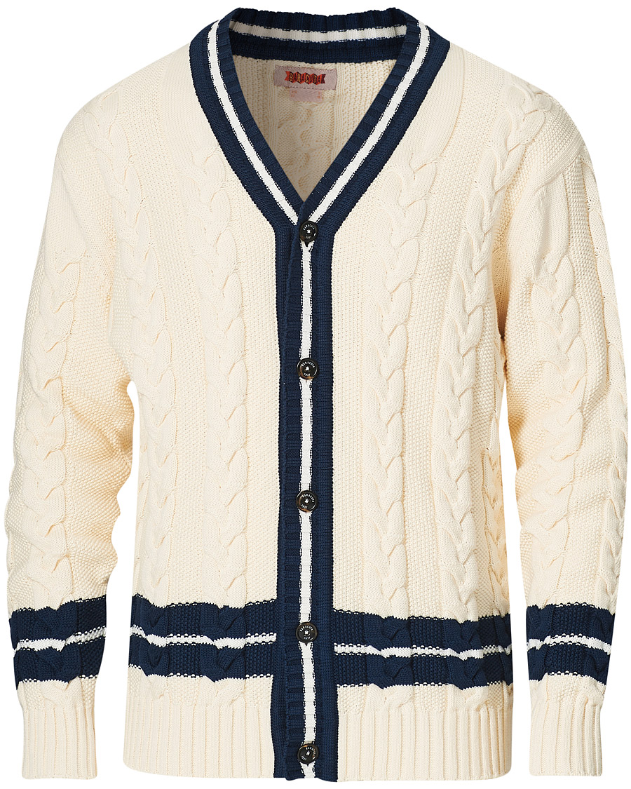 Herre | Gensere | Baracuta | Cotton Cable Cardigan Off White