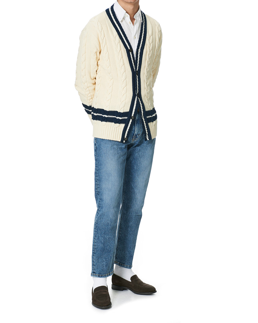 Herre | Gensere | Baracuta | Cotton Cable Cardigan Off White