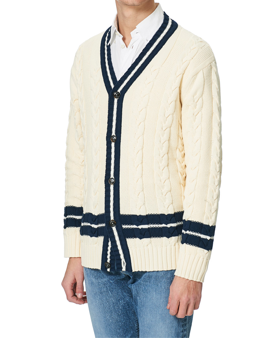 Herre | Gensere | Baracuta | Cotton Cable Cardigan Off White