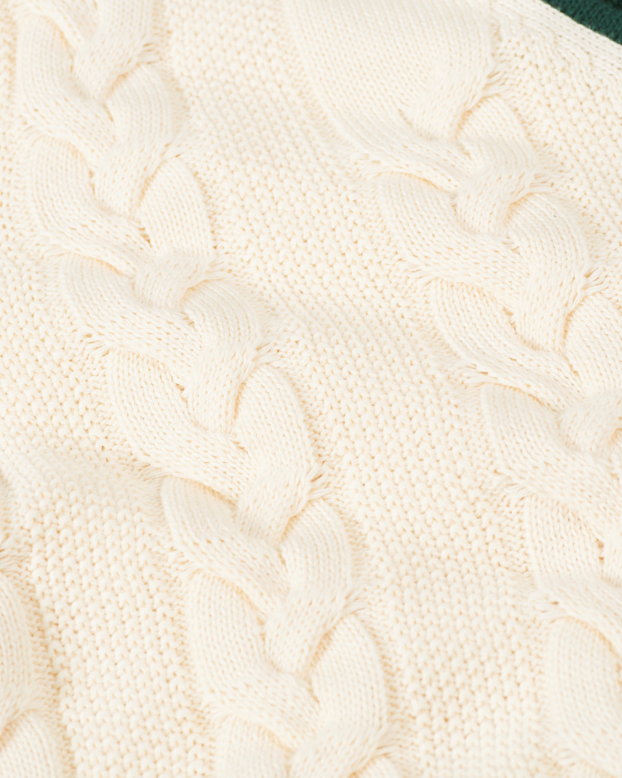 Herre | Gensere | Baracuta | Cotton Cable V-Neck Off White