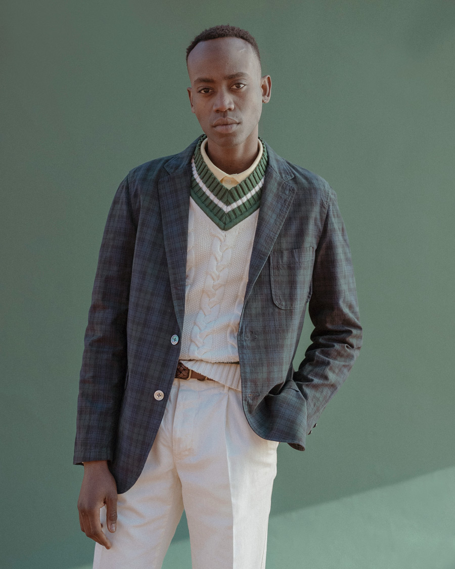Herre | Gensere | Baracuta | Cotton Cable V-Neck Off White
