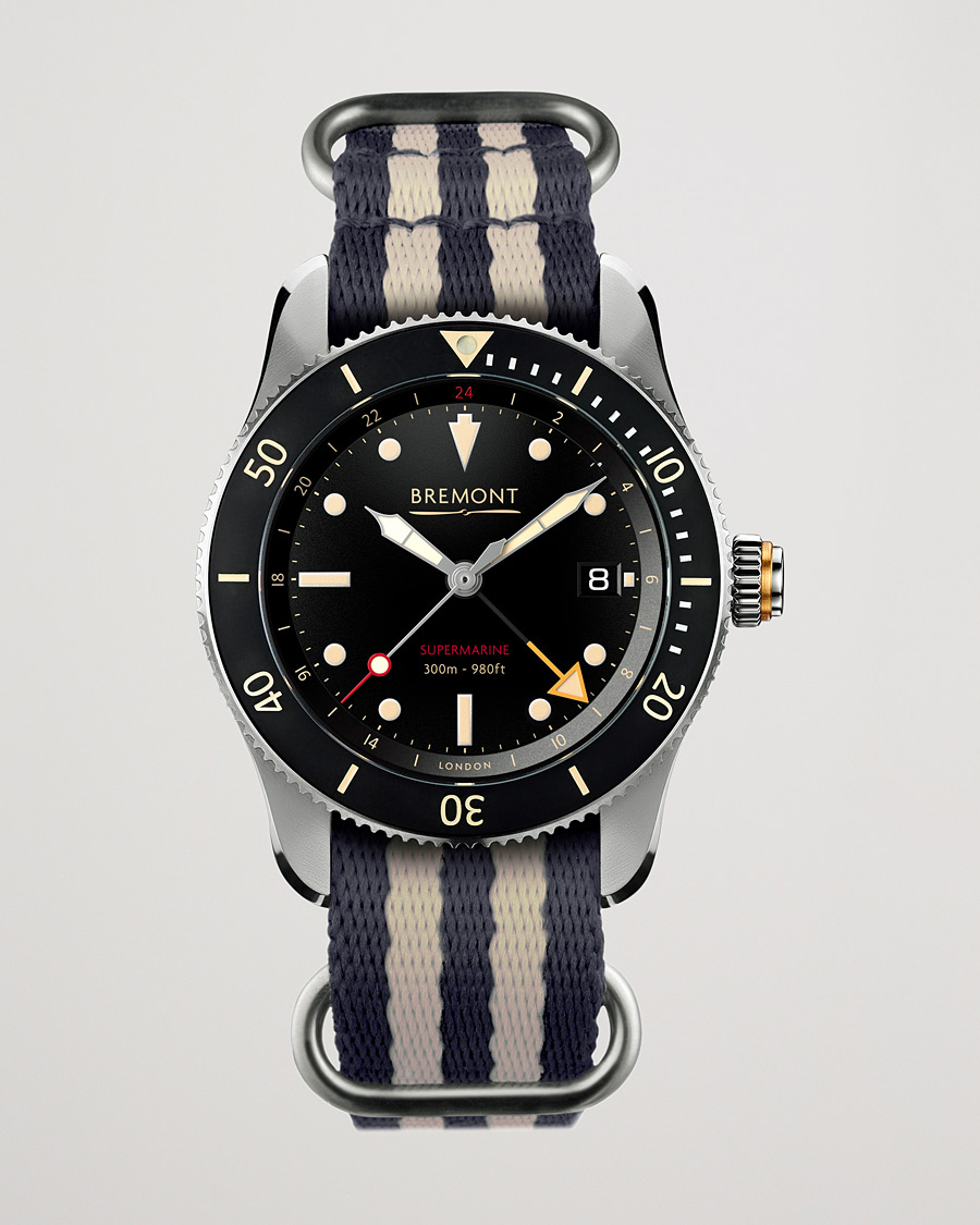Herre | Bremont S302 Supermarine GMT Nato 40mm Black Dial | Bremont | S302 Supermarine GMT Nato 40mm Black Dial