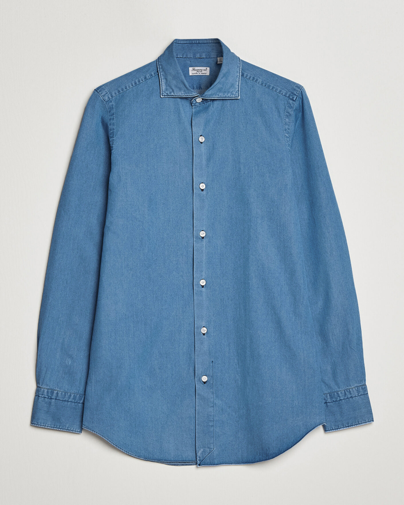 Herre | Skjorter | Finamore Napoli | Milano Slim Denim Shirt Light Indigo