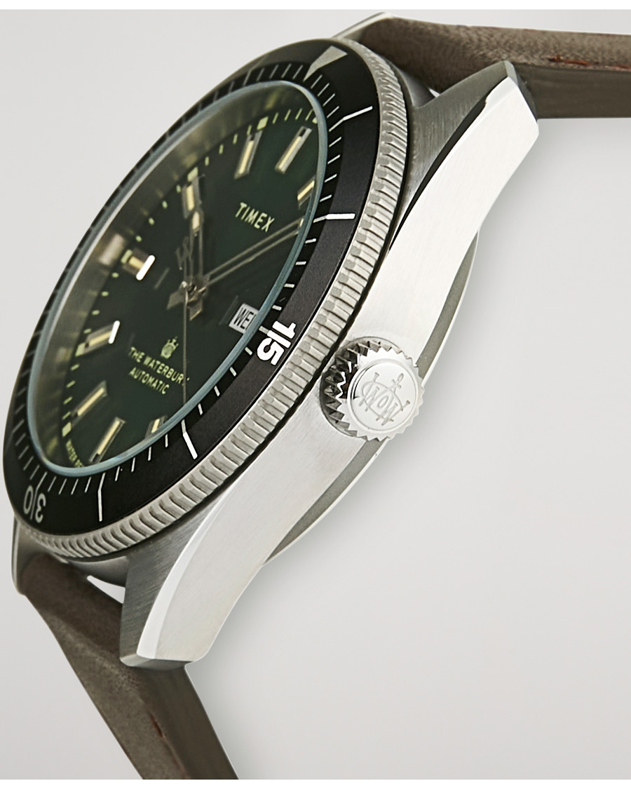 Herre | Timex Waterbury Diver Automatic 40mm Leather/Green Dial | Timex | Waterbury Diver Automatic 40mm Leather/Green Dial
