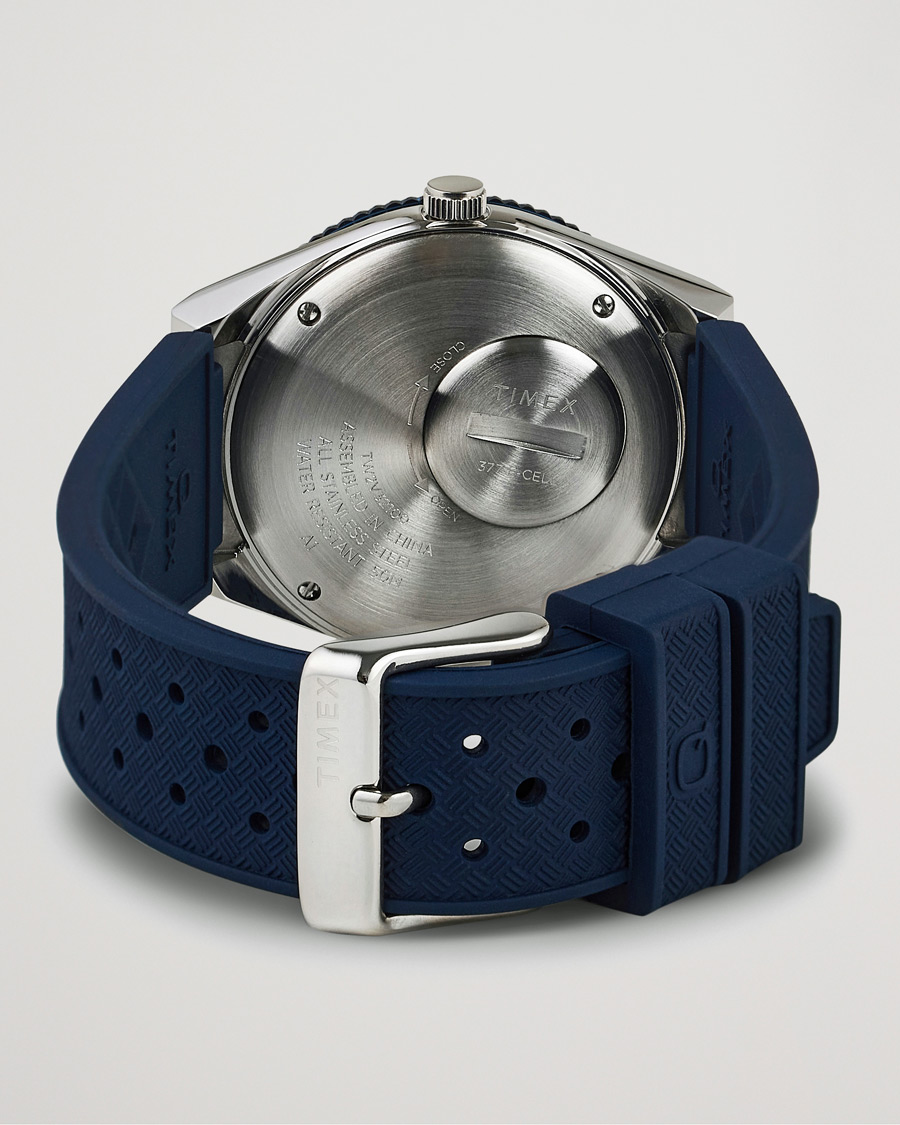 Herre | Timex Q Diver 38mm Rubber Strap Blue/Red | Timex | Q Diver 38mm Rubber Strap Blue/Red