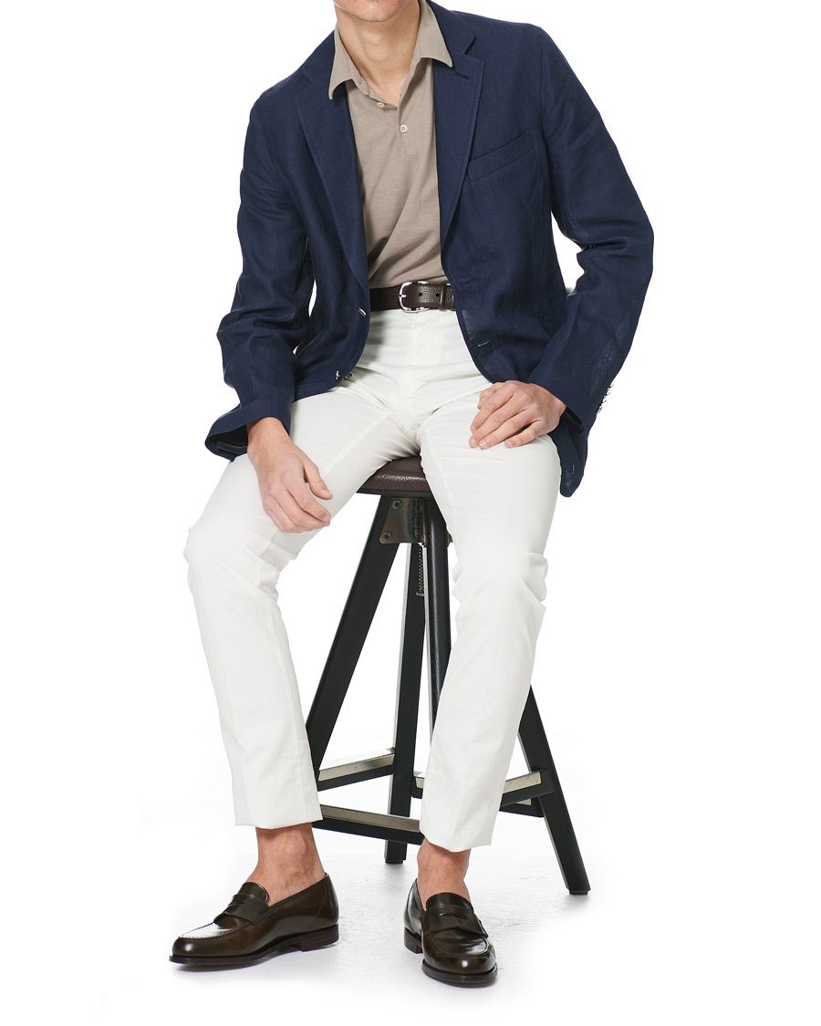 Herre | Dressjakker | Brioni | Deconstructed Linen Patch Pocket Blazer Navy