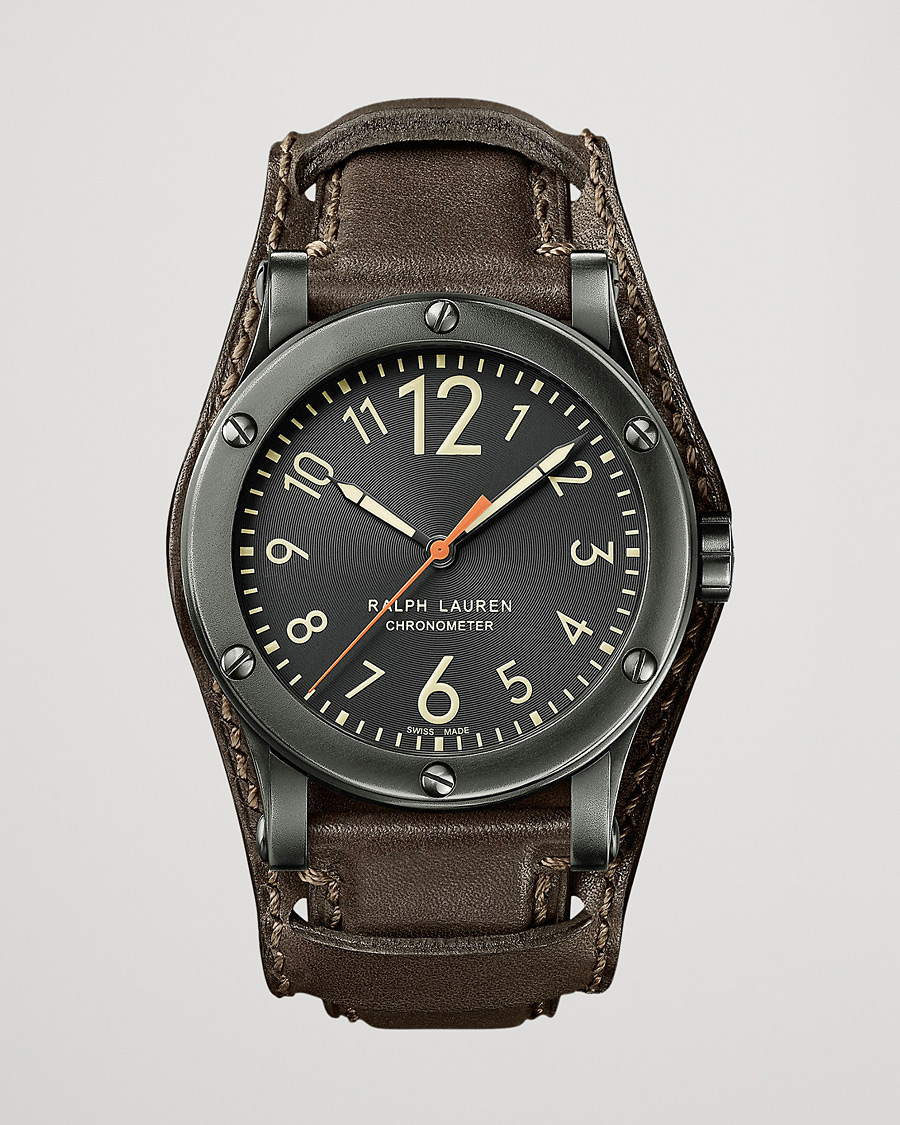 Herre |  | Polo Ralph Lauren | 45mm Safari Chronometer Black Steel/Calf Strap