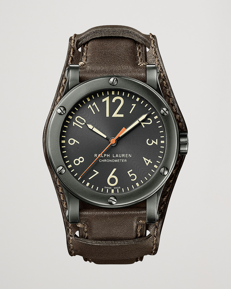 Herre | Polo Ralph Lauren 45mm Safari Chronometer Black Steel/Calf Strap | Polo Ralph Lauren | 45mm Safari Chronometer Black Steel/Calf Strap