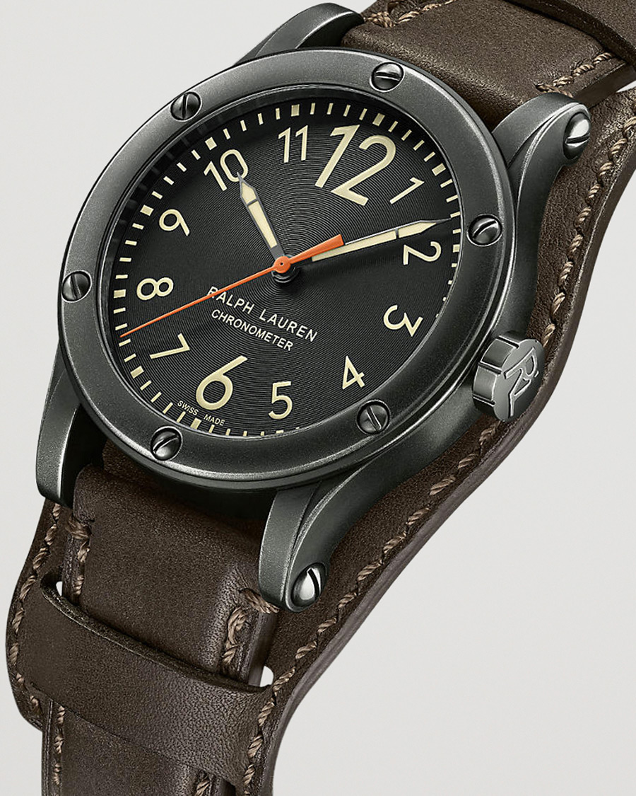 Herre | Polo Ralph Lauren 45mm Safari Chronometer Black Steel/Calf Strap | Polo Ralph Lauren | 45mm Safari Chronometer Black Steel/Calf Strap