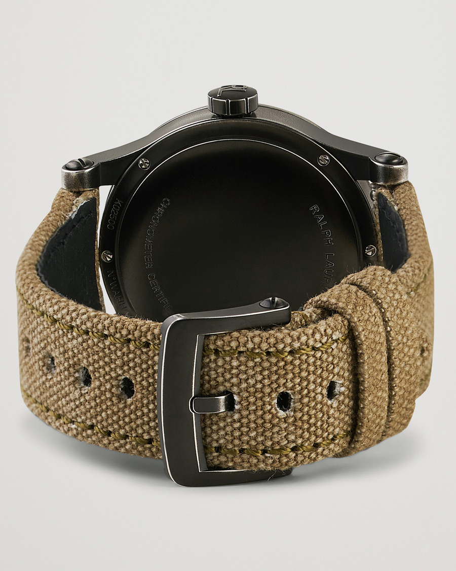 Herre | Fine watches | Polo Ralph Lauren | 39mm Safari Chronometer Black Steel/Canvas Strap