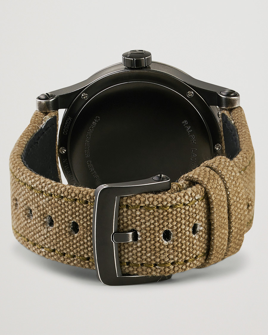 Herre | Polo Ralph Lauren 39mm Safari Chronometer Black Steel/Canvas Strap | Polo Ralph Lauren | 39mm Safari Chronometer Black Steel/Canvas Strap