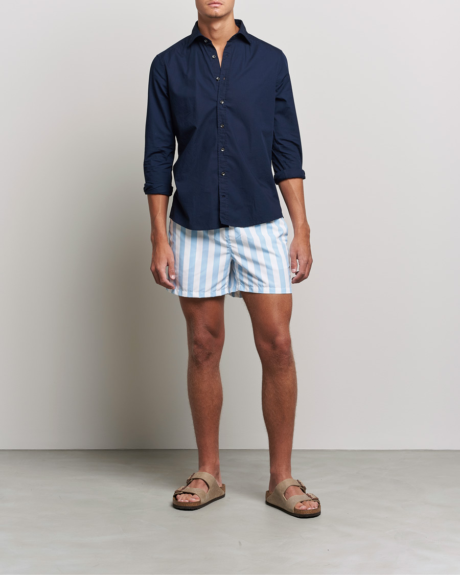 Herre | Badeshorts | Ripa Ripa | Paraggi Striped Swimshorts Light Blue/White