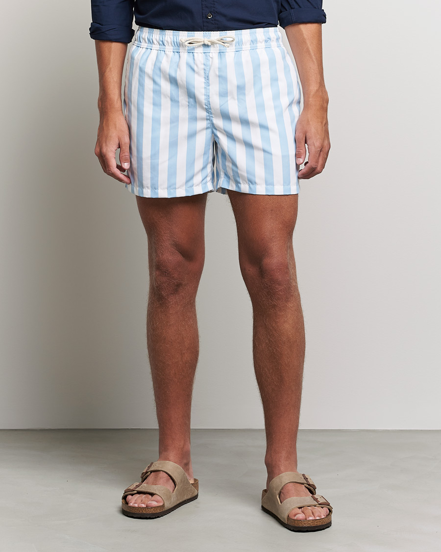 Herre | Badeshorts | Ripa Ripa | Paraggi Striped Swimshorts Light Blue/White