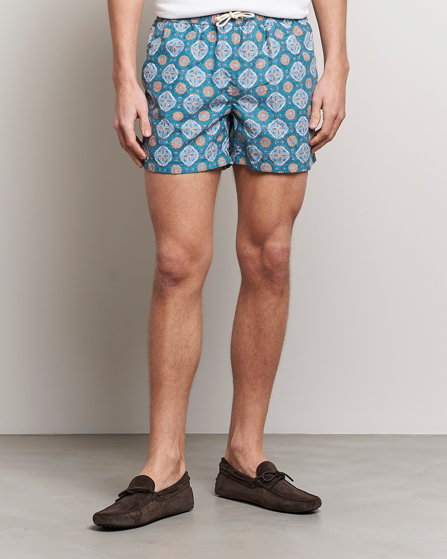 Herre | Badeshorts | Ripa Ripa | Maestrale Printed Swimshorts Green/Blue
