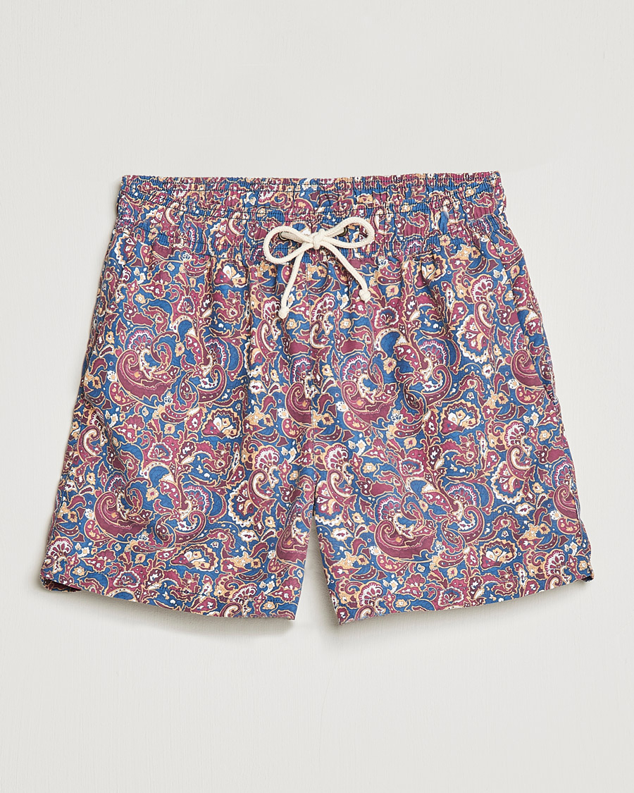 Herre | Badeshorts | Ripa Ripa | Mediterraneo Printed Swimshorts Petrol/Bordeaux