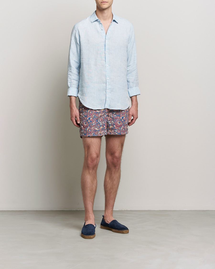 Herre | Badeshorts | Ripa Ripa | Mediterraneo Printed Swimshorts Petrol/Bordeaux